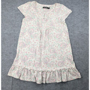 Ralph Lauren Pajama Dress Womens Small Sleep Paisley Pink Preppy Monogram Logo